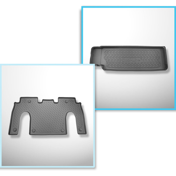 Conjunto de alfombrilla para maletero y alfombrillas para el interior del coche TPE para: Tesla Model X SUV (01.2021-....) - 6 posti; segunda fila; tras la tercera fila de asientos