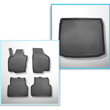 Conjunto de alfombrilla para maletero y alfombrillas para el interior del coche TPE para: Volkswagen Tiguan I SUV (07.2007-04.2016) - parte inferior del maletero; con kit de reparación