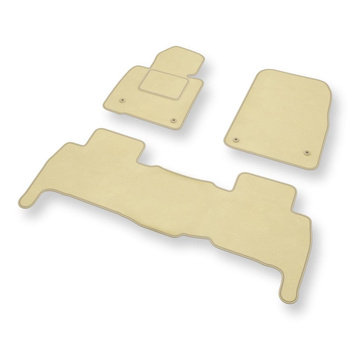 Alfombrillas de Velour adecuadas para Toyota Land Cruiser J200 SUV (2007-2021) 5-plazas - alfombras para coche - Premium color beige
