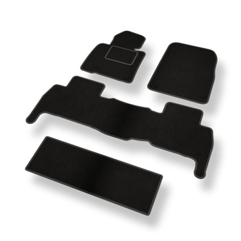 Alfombrillas de Velour adecuadas para Toyota Land Cruiser J200 SUV (2007-2021) 7-plazas - alfombras para coche - Premium color negro