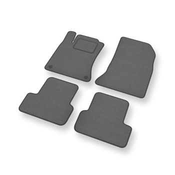 Alfombrillas de Velour adecuadas para Mercedes-Benz CLA I C117 Coupé, Shooting Brake (2013-2019) - alfombras para coche - Premium color gris