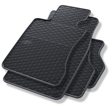 Alfombrillas de goma adecuadas para BMW 5 E60, E61 Berlina, Touring (2003-2010) - alfombras para coche - negro - 4 unidades