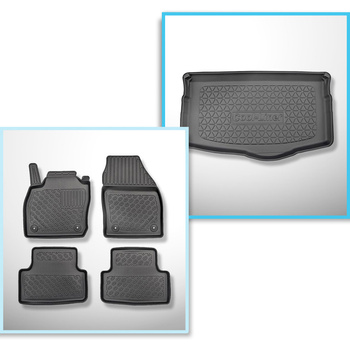 Conjunto de alfombrilla para maletero y alfombrillas para el interior del coche TPE para: Volkswagen T-Cross Crossover (04.2019-....) - maletero inferior; suelo móvil en la posición inferior