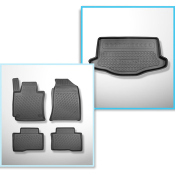 Conjunto de alfombrilla para maletero y alfombrillas para el interior del coche TPE para: SsangYong Tivoli 0 Crossover (01.2018-2019) - maletero superior (con suelo multifuncional); antes del facelift de 2019