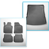 Conjunto de alfombrilla para maletero y alfombrillas para el interior del coche TPE para: Volkswagen Caddy IV Maxi Furgonetaeta (10.2007-10.2020) - Trendline, Comfortline, Highline; 5 plazas; sin tercera fila
