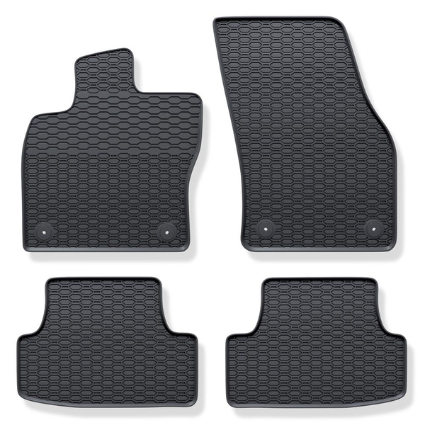 Alfombrillas de goma adecuadas para Audi Q2 SUV (2016-....) - alfombras para coche - negro - 4 unidades
