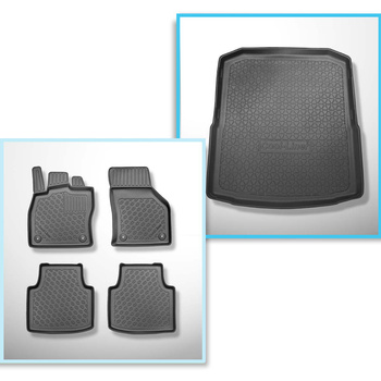 Conjunto de alfombrilla para maletero y alfombrillas para el interior del coche TPE PREMIUM para: Skoda Superb III 3V Liftback (05.2015-....) - no adecuado para versión híbrida