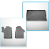 Conjunto de alfombrilla para maletero y alfombrillas para el interior del coche TPE para: Mercedes-Benz EQV 300 Furgonetaeta (10.2020-....) - versión larga (distancia entre ejes 3.200 mm; longitud del coche 5.140 mm); tras la tercera fila de asientos; sin