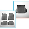 Conjunto de alfombrilla para maletero y alfombrillas para el interior del coche TPE para: Kia Ceed III CD Familiar (09.2018-....) - también modelos con sistema de rieles, con/sin subwoofer; cavidad derecha extraíble; no para la versión híbrida