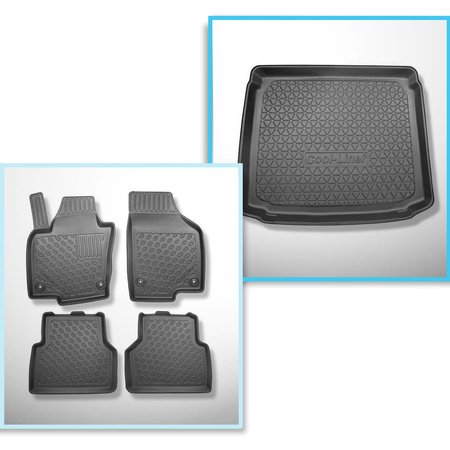 Conjunto de alfombrilla para maletero y alfombrillas para el interior del coche TPE PREMIUM para: Volkswagen Tiguan I SUV (07.2007-04.2016) - parte inferior del maletero; con kit de reparación