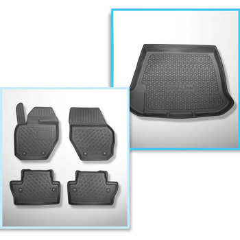 Conjunto de alfombrilla para maletero y alfombrillas para el interior del coche TPE PREMIUM para: Volvo S60 II Berlina (06.2010-09.2018) - anche per Cross Country