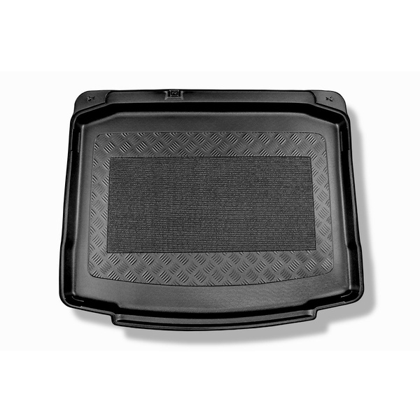Alfombra para maletero adecuada para Skoda Karoq SUV (11.2017-....) - Protector maletero - Alfombrilla maletero antideslizante - parte inferior del maletero; con rueda de repuesto provisional o kit de reparación; sin base multifuncional