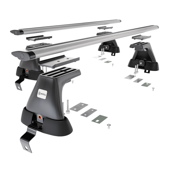 Portaequipajes de techo adecuadas para Skoda Rapid Hatchback (2013-2019) - baca plata para coche - barras para techo de coche - sin puntos de montaje - aluminio