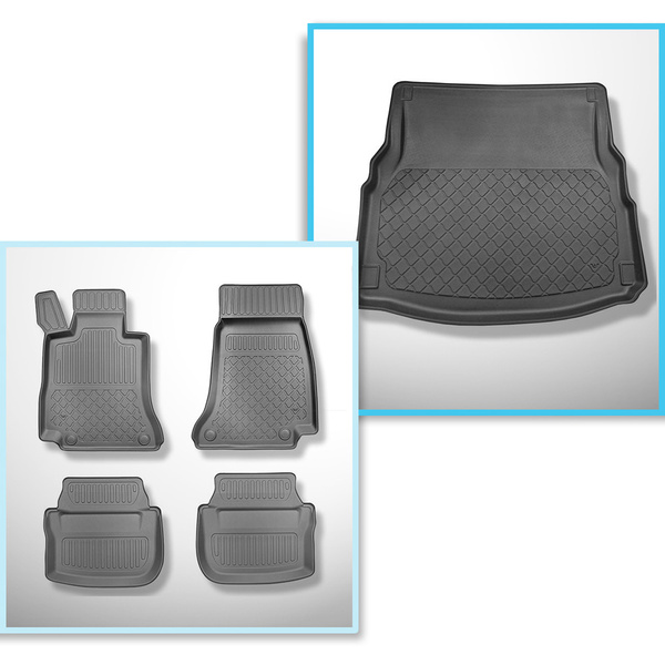 Conjunto de alfombrilla para maletero y alfombrillas para el interior del coche TPE para: Mercedes-Benz Classe E C238 Coupé (04.2017-07.2023)