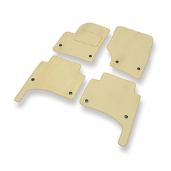 Alfombrillas de Velour adecuadas para Volkswagen Touareg I SUV (2002-2010) - alfombras para coche - Premium color beige