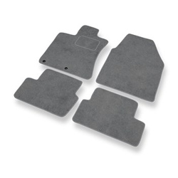Alfombrillas de Velour adecuadas para Nissan Qashqai I Crossover (2007-2013) - alfombras para coche - Premium color gris