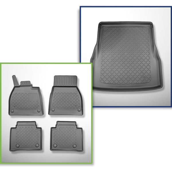 Conjunto de alfombrilla para maletero y alfombrillas para el interior del coche TPE para: Mercedes-Benz EQS V297 Berlina (09.2021-....)