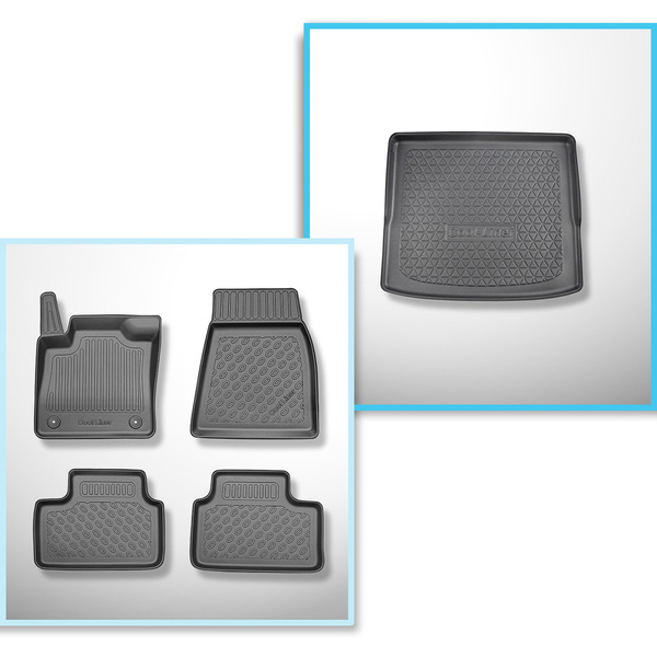 Conjunto de alfombrilla para maletero y alfombrillas para el interior del coche TPE para: Volvo C40 Recharge Crossover (12.2021-....)