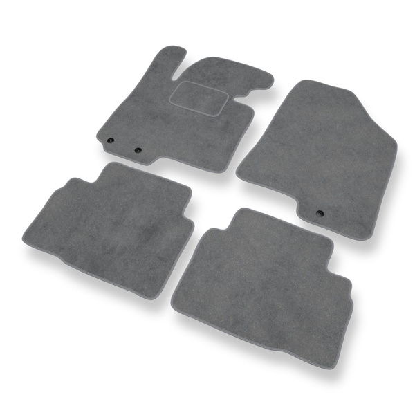 Alfombrillas de Velour adecuadas para Hyundai ix35 SUV (2010-2015) - alfombras para coche - Premium color gris