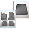 Conjunto de alfombrilla para maletero y alfombrillas para el interior del coche TPE para: Opel Astra L (VI) Sports Tourer (01.2022-....) - sin suelo móvil del maletero (Flex Floor); No compatible con Plug-in Hybrid