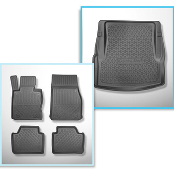 Conjunto de alfombrilla para maletero y alfombrillas para el interior del coche TPE PREMIUM para: BMW 3 F30 Berlina (01.2012-02.2019) - X-drive