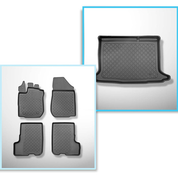 Conjunto de alfombrilla para maletero y alfombrillas para el interior del coche TPE para: Dacia Sandero II Hatchback (12.2012-12.2020)