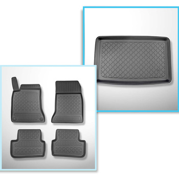 Conjunto de alfombrilla para maletero y alfombrillas para el interior del coche TPE para: Mercedes-Benz Classe B W246 Sports Tourer (10.2011-12.2018) - parte inferior del maletero; con variobox; longitud del revestimiento 68 cm