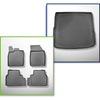 Conjunto de alfombrilla para maletero y alfombrillas para el interior del coche TPE para: Skoda Enyaq iV SUV, Coupé (04.2021-....) - maletero superior; superficie plana del maletero; suelo móvil en posición central