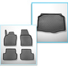 Conjunto de alfombrilla para maletero y alfombrillas para el interior del coche TPE para: Seat Ibiza V 6F Hatchback (06.2017-....) - parte inferior del maletero; modelos sin base móvil en el maletero