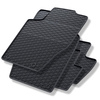 Alfombrillas de goma adecuadas para Peugeot 307 I Break, Hatchback, Cabrio, Berlina, SW (2001-2007) - alfombras para coche - negro - 4 unidades