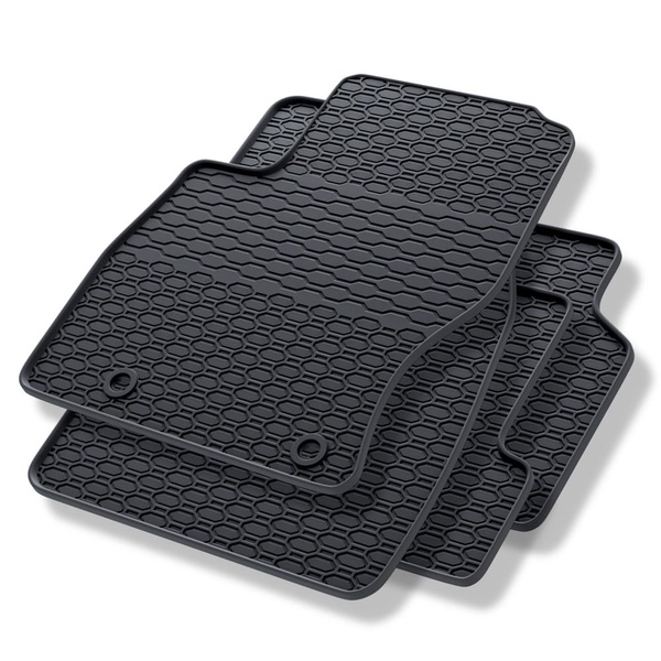 Alfombrillas de goma adecuadas para Ford Focus II Hatchback, Familiar, Berlina (2003-2011) - alfombras para coche - negro - 4 unidades
