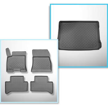 Conjunto de alfombrilla para maletero y alfombrillas para el interior del coche 