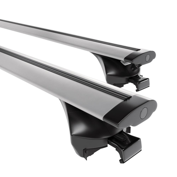 Portaequipajes de techo adecuadas para DS 7 Crossback (2018-....) - baca plata para coche - barras para techo de coche - railing integrado - aluminio