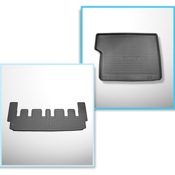 Conjunto de alfombrilla para maletero y alfombrillas para el interior del coche TPE para: Ford Tourneo Custom Furgonetaeta (02.2018-06.2023)