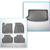Conjunto de alfombrilla para maletero y alfombrillas para el interior del coche TPE para: Kia e-Soul SUV (05.2019-2024) - maletero superior; doble suelo en la posición superior