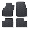 Alfombrillas de goma adecuadas para Opel Astra H Caravan, Hatchback, Cabrio, Berlina (2004-2013) - alfombras para coche - negro - 4 unidades