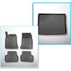 Conjunto de alfombrilla para maletero y alfombrillas para el interior del coche TPE para: Mercedes-Benz Classe B W246, W247 Sports Tourer (10.2011-12.2018) - maletero superior; con base doble del maletero (con EASY VARIO PLUS SYSTEM y superficie de carga