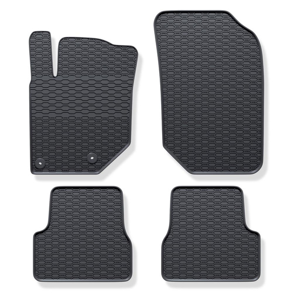 Alfombrillas de goma adecuadas para Peugeot 208 II Hatchback (2019-....) - alfombras para coche - negro - 4 unidades