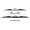 Escobillas limpiaparabrisas para la luna delantera para Fiat Punto II Hatchback, Furgoneta (1999-2003) - escobillas estándar
