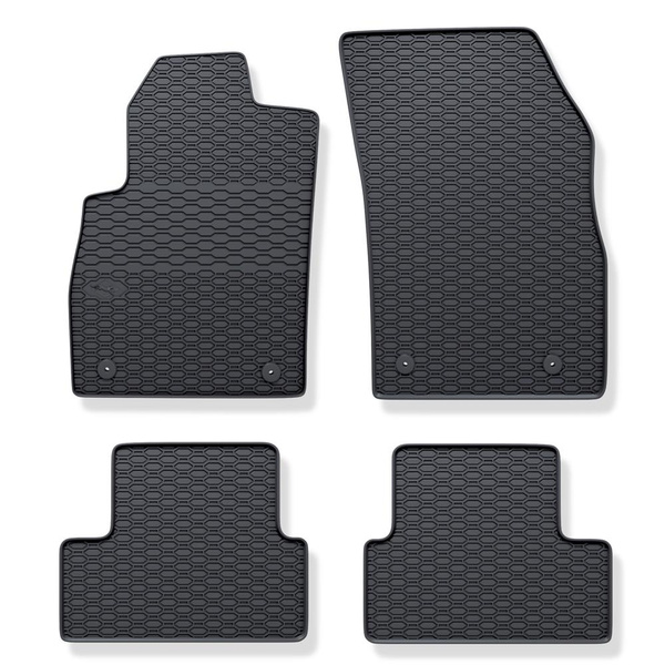 Alfombrillas de goma adecuadas para Chevrolet Cruze Hatchback, Familiar, Berlina (2008-2014) - alfombras para coche - negro - 4 unidades