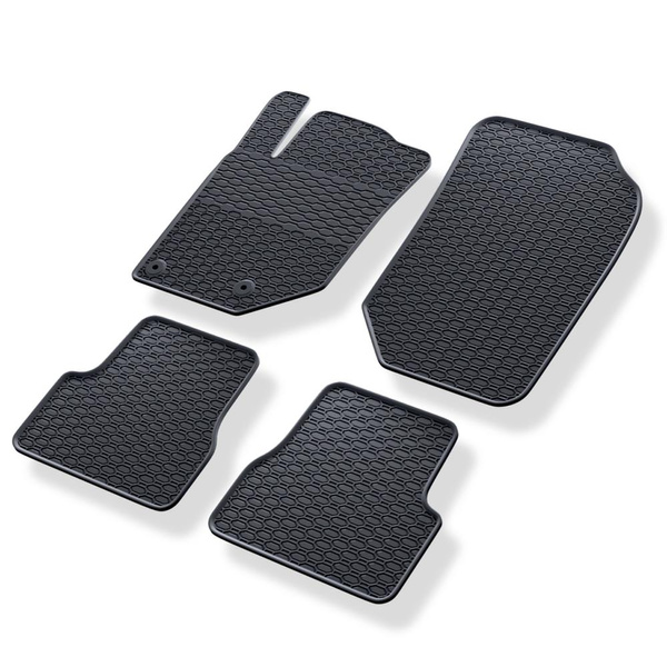 Alfombrillas de goma adecuadas para Peugeot 208 II Hatchback (2019-....) - alfombras para coche - negro - 4 unidades