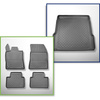 Conjunto de alfombrilla para maletero y alfombrillas para el interior del coche TPE para: Opel Astra L (VI) Sports Tourer (01.2022-....) - sin suelo móvil del maletero (Flex Floor); No compatible con Plug-in Hybrid