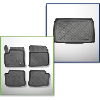 Conjunto de alfombrilla para maletero y alfombrillas para el interior del coche 