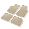 Alfombrillas de goma adecuadas para Volkswagen Jetta IV Berlina, Variant (1998-2005) - alfombras para coche - beige - 4 unidades