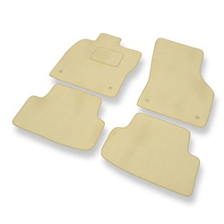 Alfombrillas de Velour adecuadas para Audi A3 III 8V Hatchback, Cabrio, Sedan, Sportback (2012-2020) - alfombras para coche - Premium color beige