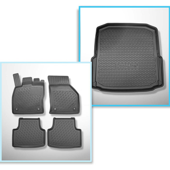 Conjunto de alfombrilla para maletero y alfombrillas para el interior del coche TPE PREMIUM para: Skoda Octavia III 5E Liftback (02.2013-05.2020)