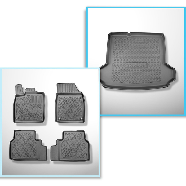 Conjunto de alfombrilla para maletero y alfombrillas para el interior del coche TPE para: Audi Q4 e-tron SUV, Sportback (06.2021-....) - maletero inferior; sin doble suelo de maletero