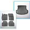 Conjunto de alfombrilla para maletero y alfombrillas para el interior del coche TPE para: Mitsubishi Outlander III SUV (09.2012-2022) - 5 plazas; maletero inferior (con y sin subwoofer); no para la versión híbrida; sin tercera fila