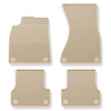 Alfombrillas de goma adecuadas para Audi A7 4G Sportback (2010-2018) - alfombras para coche - beige - 4 unidades