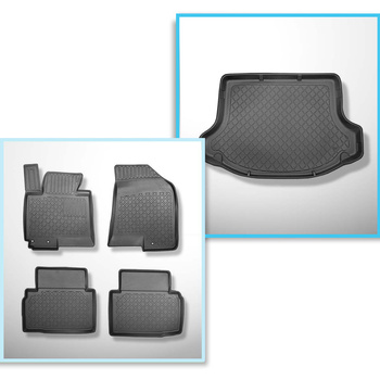 Conjunto de alfombrilla para maletero y alfombrillas para el interior del coche TPE para: Kia Sportage III SUV (08.2010-12.2015)